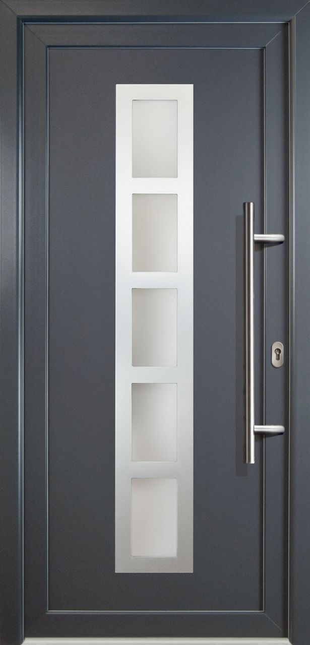 Meeth Haustür Signum PVC Exclusiv PVC Modell 51 108 x 200 cm, DIN rechts, weiß/titan Meeth Haustür Signum PVC Exclusiv PVC Modell 51 108 x 200 cm, DIN rechts, weiß/titan von JOSEFMEETH
