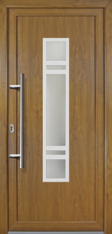 Meeth Haustür Signum PVC Exclusiv PVC Modell 83 108 x 208 cm, DIN links, weiß/golden Oak Meeth Haustür Signum PVC Exclusiv PVC Modell 83 108 x 208 cm, DIN links, weiß/golden Oak von JOSEFMEETH