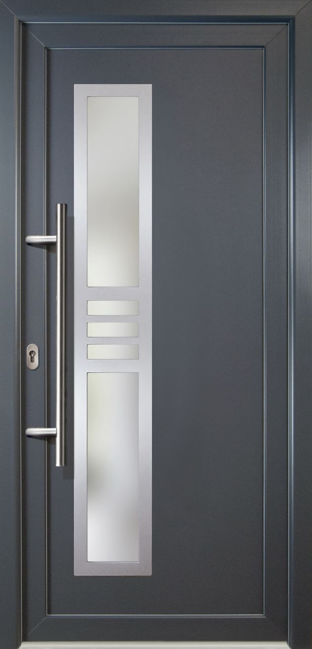 Meeth Haustür Signum PVC Modell 53 98 x 208 cm, DIN links, weiß/titan Meeth Haustür Signum PVC Modell 53 98 x 208 cm, DIN links, weiß/titan von JOSEFMEETH