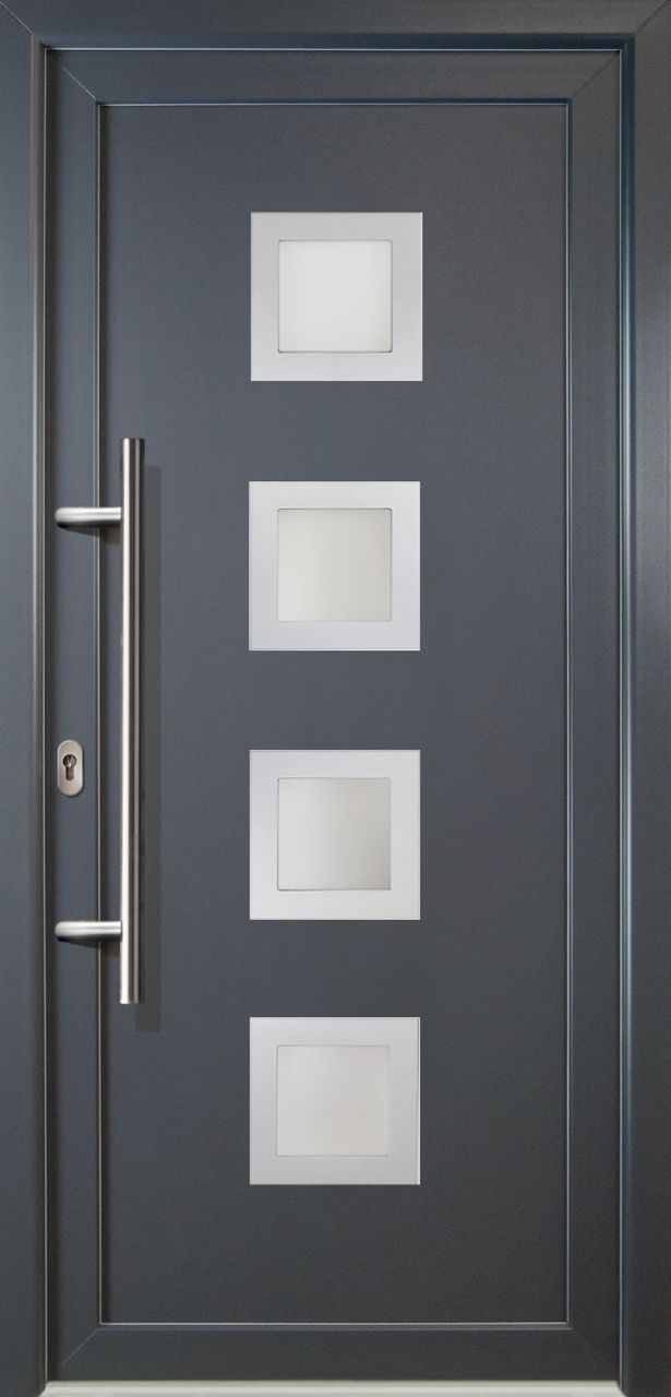 Meeth Haustür Signum PVC Modell 84 108 x 208 cm, DIN links, weiß/titan Meeth Haustür Signum PVC Modell 84 108 x 208 cm, DIN links, weiß/titan von JOSEFMEETH