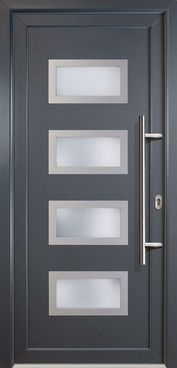 Meeth Haustür Signum PVC Modell 92 88 x 200 cm, DIN rechts, weiß/titan Meeth Haustür Signum PVC Modell 92 88 x 200 cm, DIN rechts, weiß/titan von JOSEFMEETH