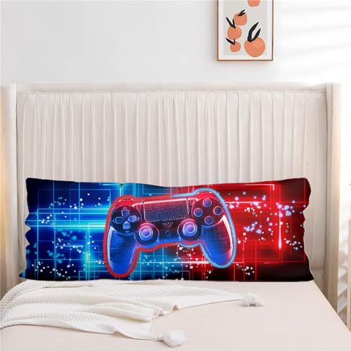 Meeting Story Game Gaming Body Pillow Cover Gamer Bedding Pillowcase with Envelope Closure for Boys Kids Adults (Blue-Red) von Meeting Story