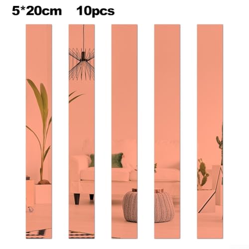 10 x Acryl-Wand-Aufkleber, langes Streifen-Design für schöne Innenräume (Roségold) von MeevrgR