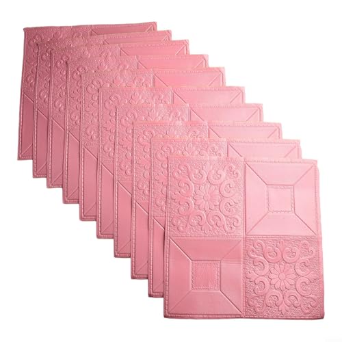 10er Set Dekorative Weichschaum-Wandpaneele mit 3D-Effekt perfekt für Renovierungsprojekte zu Hause (Rosa) von MeevrgR