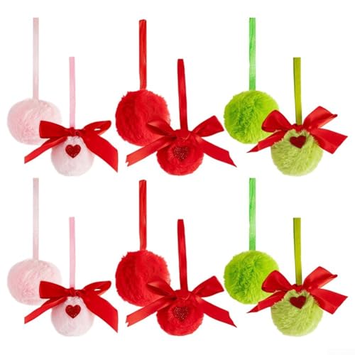 12 Plüsch-Weihnachtskugel-Ornamente für Partydekorationen, Kamindekorationen und Wandbehänge, mit weicher Textur und Schaumstoffmaterialien für den Urlaub von MeevrgR