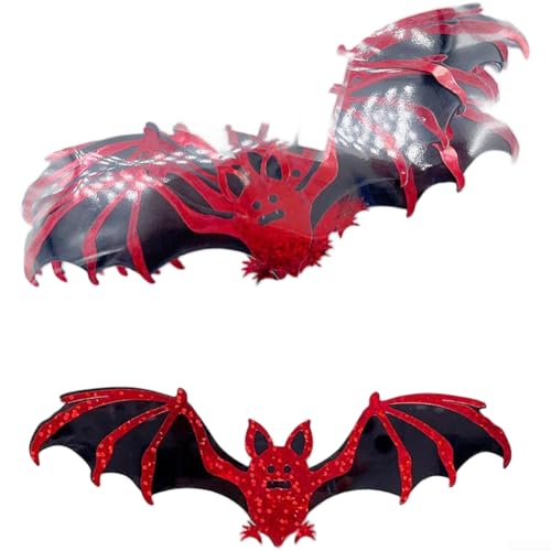 12 Stück Halloween 3D fliegende Säugetier Wandaufkleber PVC mit Selbst für Zuhause und Party Indoor saisonale Verwendung (C) von MeevrgR