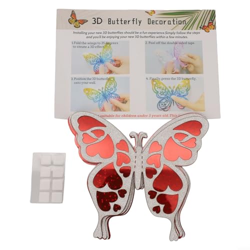 12 x 3D-Wandaufkleber mit schimmerndem Schmetterlings-Dekor für Heimdekoration und Veranstaltungen (PJD4010-ZC) von MeevrgR