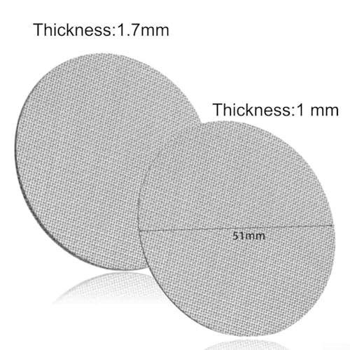 2 Stück 51 mm Espresso-Sieb für Siebträger mit 1 mm und 1 7 mm Dicke, Edelstahl, wiederverwendbare Filter für Kaffeemaschinen (51 mm) von MeevrgR