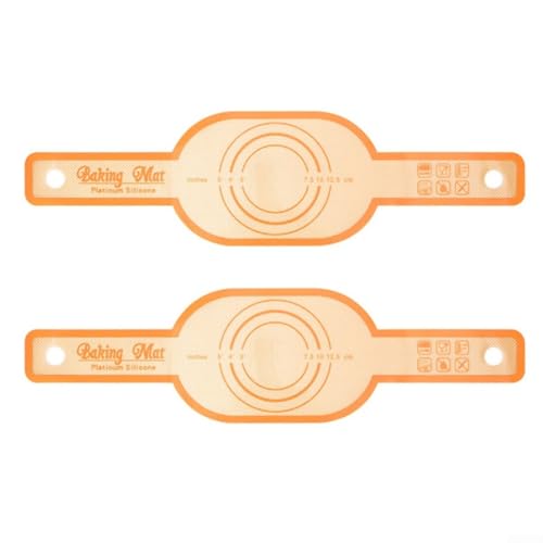 2 x Backmatten Teilname: Backmatte Antihaft-Auskleidung Backzubehör Dutch Oven Matte Material: Silikon für Haushalte leicht zu reinigen (Orange) von MeevrgR
