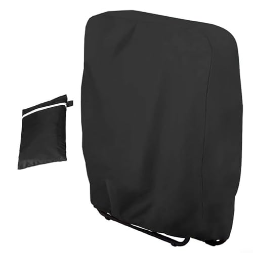 210D Oxford Fabric Folding Chair Cover Outdoor Furniture Protector with Storage Bag Drawstring Buckle Straps for Patio Lounge Black von MeevrgR