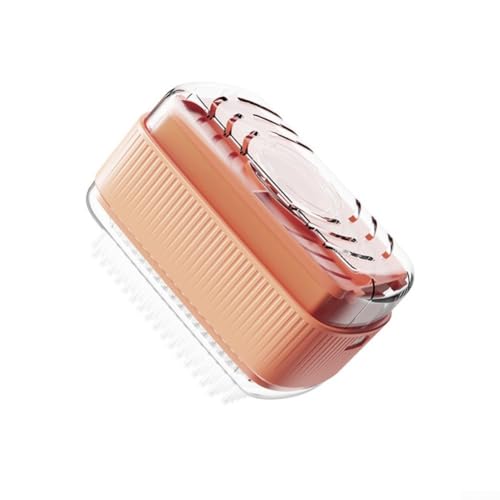 3-in-1 multifunktionaler Seifenhalter und Spenderbox aus transparentem PP und weichem Gummi, mit Schaumstoff-Erzeugungsschwammrolle und leicht zu öffnendem Deckel für Seifenablage (orange) von MeevrgR