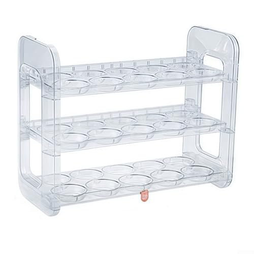 3-stöckiger Eierhalter für den Kühlschrank für bis zu 30 Eier mit transparentem Design für einfaches Inventar (transparent) von MeevrgR