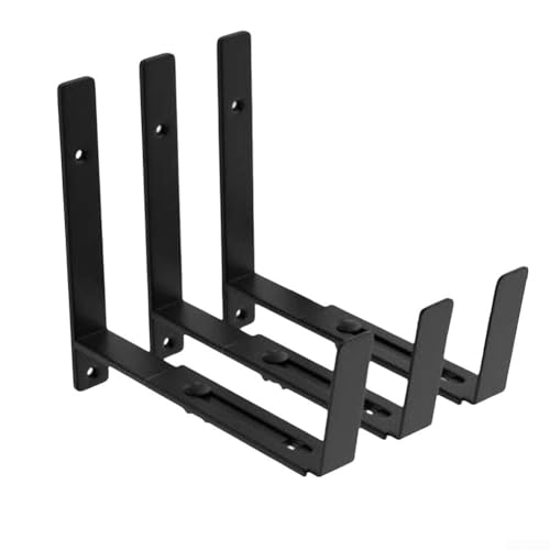 3 verstellbare Blumentopfhalter aus Eisen für Fenster und Geländer, Pflanzenstützhaken (schwarz) von MeevrgR