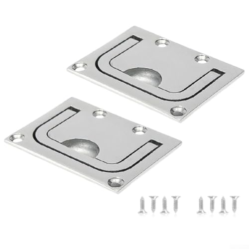 316 Edelstahl Heavy Duty bündig Hebegriff Ring Pull für Boot Deck Luke mit großem Griff für komfortable Handhabung (2 Stück) von MeevrgR