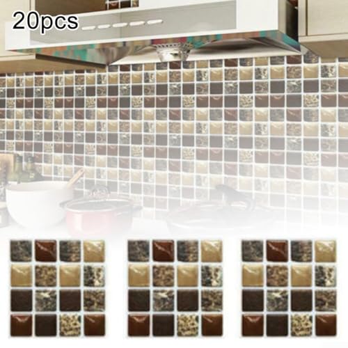 3D Mosaik Fliesenaufkleber 20 Stück für Küche und Badezimmer Wanddekoration, wasserdicht, feuchtigkeitsbeständig und kratzfest 3D Mosaik Fliesenaufkleber 20 Stück für Küche und Badezimmer Wanddekoration, wasserdicht, feuchtigkeitsbeständig und kratzfest von MeevrgR