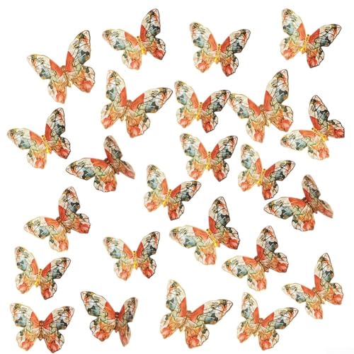 3D-Wandaufkleber mit goldenem Rand, Schmetterling, 24 Stück, mit Heißprägung, zur Verbesserung des Schlafsaals und Party-Ambiente (A) von MeevrgR