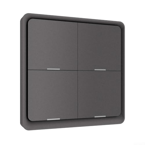 4-Gang-Szenenschalter, kabelloser Druckknopf-Steuerung für Tuya für ZigBee Smart Home, kompatibel mit App, um mehrere Geräte gleichzeitig zu verwalten (grau) von MeevrgR