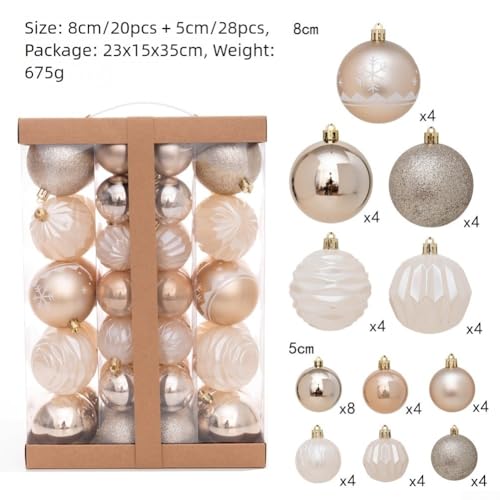 48-teiliges galvanisiertes Weihnachtskugel-Set mit Aufhängelöchern, wiederverwendbar und Kunststoff-Ornamente, entworfen für Urlaubsdekoration, um Häuser, Büros und Veranstaltungsräume aufzuhellen von MeevrgR
