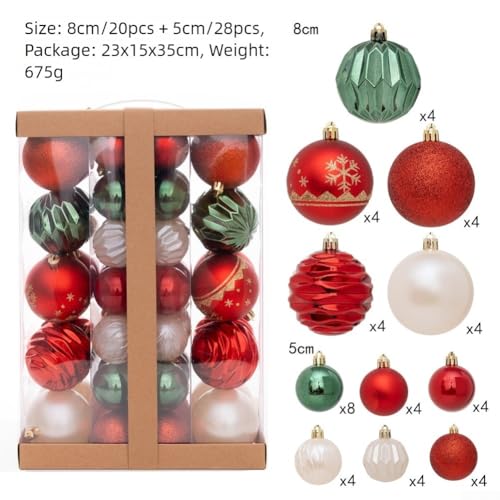 48-teiliges galvanisiertes Weihnachtskugel-Set mit Aufhängelöchern, wiederverwendbar und Kunststoff-Ornamente, entworfen für Urlaubsdekoration, um Häuser, Büros und Veranstaltungsräume aufzuhellen von MeevrgR