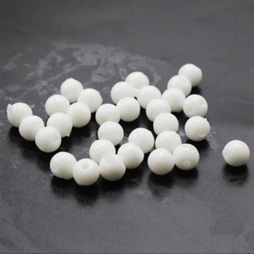 50 Stück 8 mm Köder-Takelperlen für Angelzubehör, runde weiche Stopperperlen (Float White) von MeevrgR