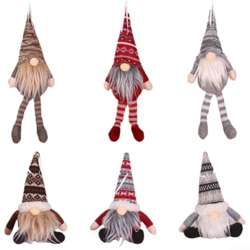 6-teiliges Plüsch-Weihnachtswichtel-Hängeornament-Set für festliche Baum- und Urlaubsdekoration 6-teiliges Plüsch-Weihnachtswichtel-Hängeornament-Set für festliche Baum- und Urlaubsdekoration von MeevrgR