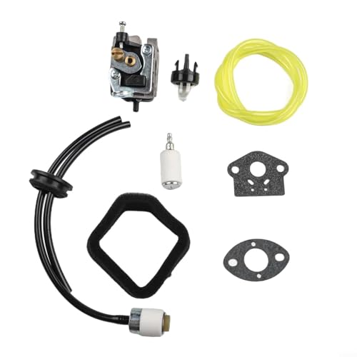 6696550 WYC22 Vergaser für Tanaka CG22EA Trimmer und Freischneider TCG22EAB mit Kraftstoffleitungssatz, Luft- und Kraftstofffilter, Dichtungen, Glühbirne für reibungslosen Betrieb von MeevrgR