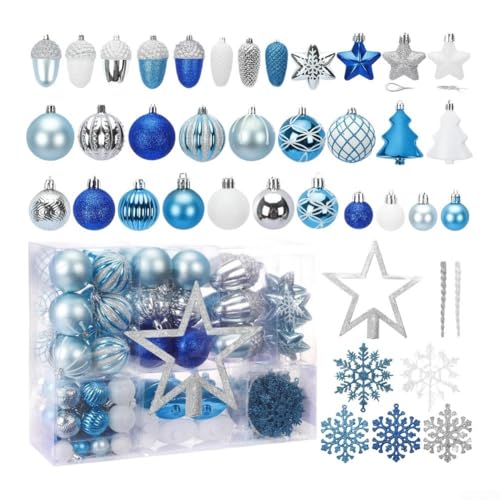 78-teiliges Weihnachtskugel-Set zum Aufhängen, für Weihnachtsbaumdekoration und saisonale Präsentation (108 Stück) von MeevrgR