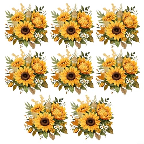 8 x Sonnenblumen-Wandaufkleber zum Dekorieren von Schlafzimmern, Wohnzimmern, Schränken, aus PVC-Material 29 x 29 cm von MeevrgR