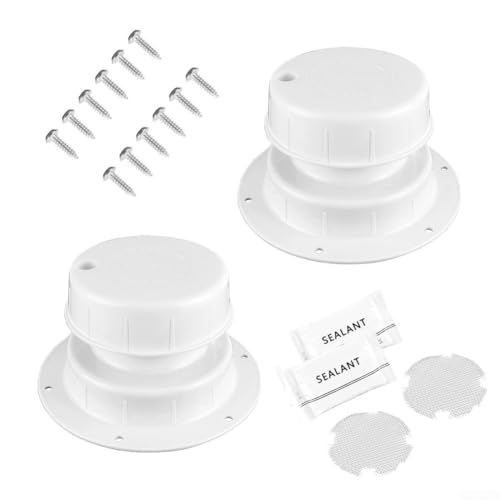 Abdeckung für Wohnmobil- und Yacht-Dachbelüftung für Abwasserrohre, mit mehreren Dichtungsschichten und Schrauben für sichere und Installation (weiß) von MeevrgR