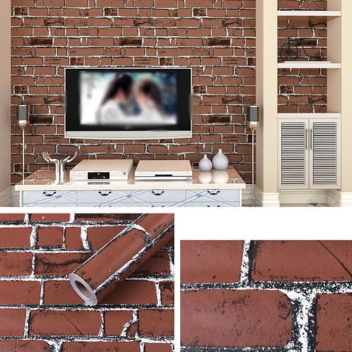 Add a Touch of Charm Imitation Zement RetroCoffee Brick Pattern Wall Sticker (45 cm × 3 m Coffee Brick Pattern) von MeevrgR