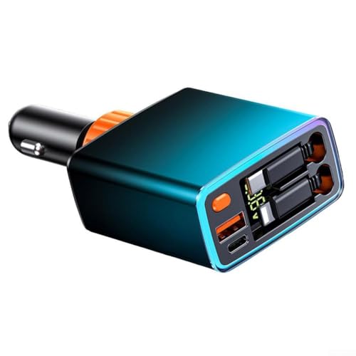 Ausziehbares Kfz-Ladegerät mit Sternenlicht für schnelles Aufladen in 12V/24V-Systemen, einfache Installation (grau) von MeevrgR