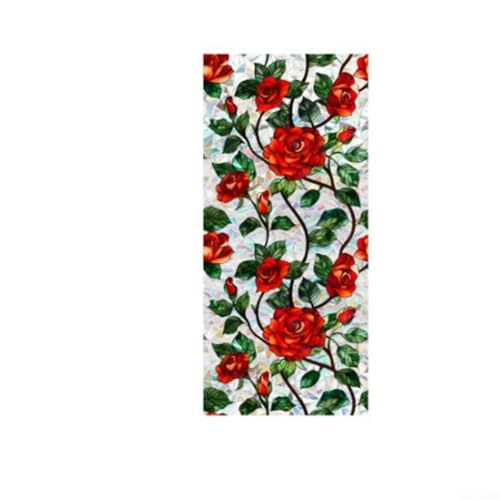 Dekorative PVC-Fensterfolie mit Blumenmuster, für jeden Raum, einfache Anwendung und Entfernung (A) von MeevrgR