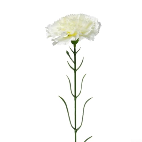 Dekorativer künstlicher Nelkenzweig, Seide, für Blumenkörbe und Heimdekoration, entworfen, um natürliche Blumen ohne Pflegebedarf zu simulieren (Cremeweiß) von MeevrgR