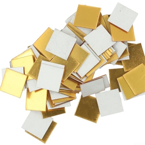 Dekorieren Sie Ihren Raum mit 100 Stück 30 x 30 mm DIY-Glasspiegel-Aufklebern für Bastelprojekte und Inneneinrichtung (Gold) von MeevrgR
