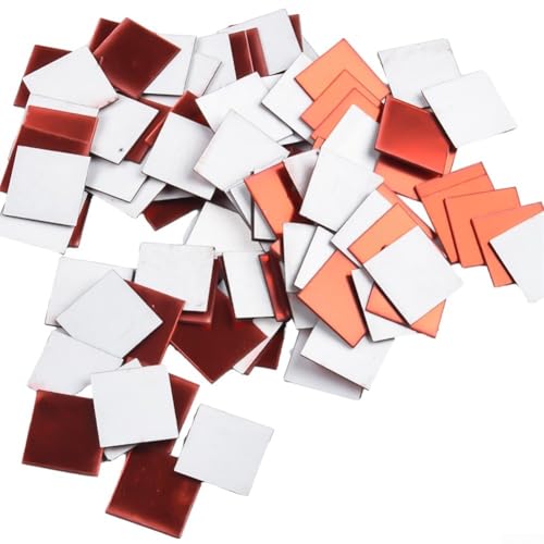 Dekorieren Sie Ihren Raum mit 100 Stück 30 x 30 mm DIY-Glasspiegel-Aufklebern für Bastelprojekte und Inneneinrichtung (rot) von MeevrgR