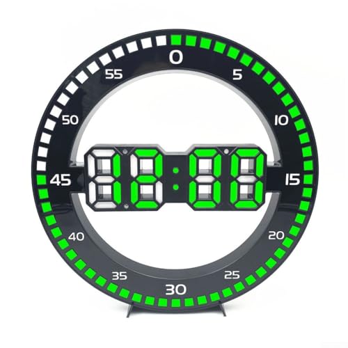 Digitale Wanduhr mit einzigartigem Sekundenzähler und einstellbarer Helligkeit für Klassenzimmer und Küche (grün) von MeevrgR