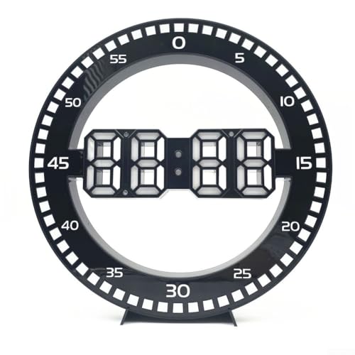 Digitale Wanduhr mit einzigartigem Sekundenzähler und einstellbarer Helligkeit für Klassenzimmer und Küche (weiß) von MeevrgR