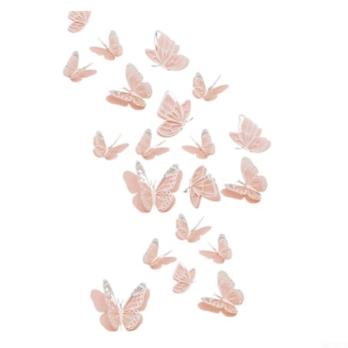 Doppelschichtige hohle Schmetterlinge Wandsticker 20 Stück für Hochzeit und Festival Dekoration, 3D verstellbare Flügel verschönern jeden Raum oder Veranstaltungsraum (A) von MeevrgR