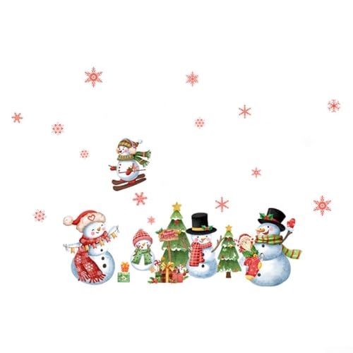 Doppelseitige Weihnachts-Fensteraufkleber mit Schneemann- und Schneeflocken-Elementen für festliche Präsentation Doppelseitige Weihnachts-Fensteraufkleber mit Schneemann- und Schneeflocken-Elementen für festliche Präsentation von MeevrgR