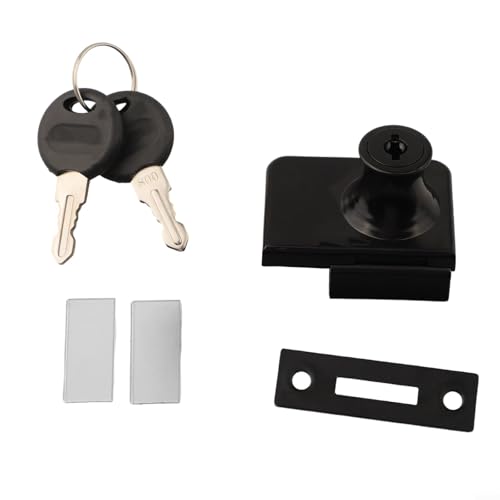 Doppeltürschloss für Glasdisplays, aus Zinklegierung, einfacher Zugang mit Schlüssel (schwarz) von MeevrgR