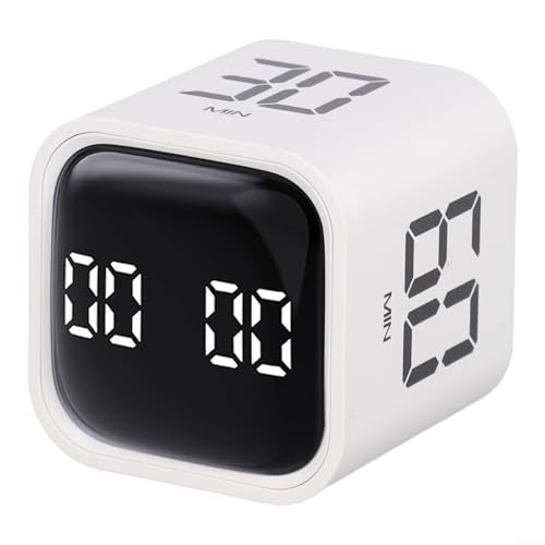 Einstellbarer Lautstärke-Timer mit Schwerkraft-Sensor für Kochen und Bürogebrauch, leise Countdown-Uhr mit Flip-Design (weiß) von MeevrgR