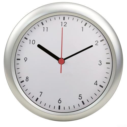 Elegante wasserdichte Wanduhr staubdichtes Design mit selbstansaugendem Mechanismus für Badezimmer (weiß) von MeevrgR