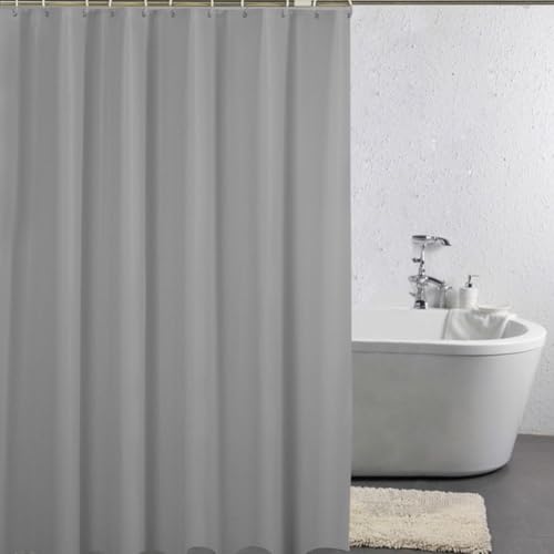Eleganter einfarbiger Duschvorhang, wasserdichtes PEVA mit Haken für einfache Installation (grau) von MeevrgR