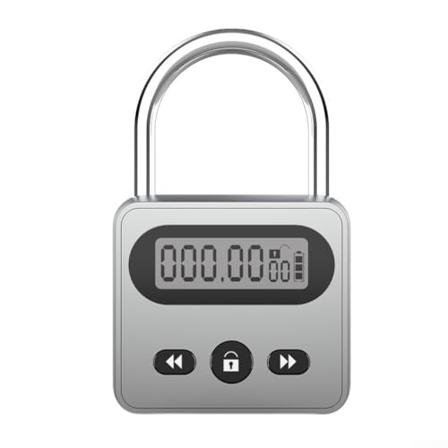 Elektronisches LCD-Zeitschaltuhrschloss mit automatischer Entriegelungsfunktion, zuverlässig und praktisch für verschiedene Anwendungen (Hellgrau) von MeevrgR