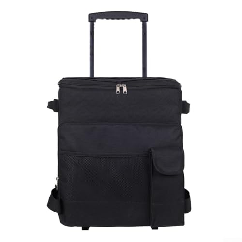 Faltbare, isolierte Kühltasche mit Rädern und Ziehgriff, Picknicktasche für Camping, Auto, Reisen und Veranstaltungen im Freien (schwarz) von MeevrgR