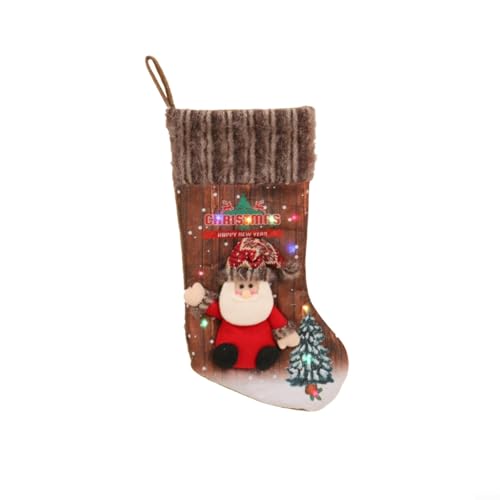 Große Weihnachtsstrümpfe mit Lichtern, 45,7 cm, festliche Urlaubsstrümpfe, Stoff, Weihnachtsmann, Schneemann, Rentier, Motive für Kamin, Weihnachtsbaumdekoration, Partybevorzugungen (M3–25 ältere Große Weihnachtsstrümpfe mit Lichtern, 45,7 cm, festliche Urlaubsstrümpfe, Stoff, Weihnachtsmann, Schneemann, Rentier, Motive für Kamin, Weihnachtsbaumdekoration, Partybevorzugungen (M3–25 ältere von MeevrgR