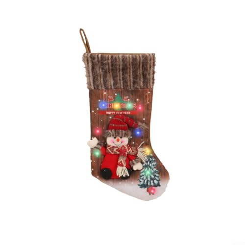 Große Weihnachtsstrümpfe mit Lichtern, 45,7 cm, festliche Urlaubsstrümpfe, Stoff, Weihnachtsmann, Schneemann, Rentier, Motive für Kamin, Weihnachtsbaumdekoration, Partybevorzugungen (M3-26 Der Große Weihnachtsstrümpfe mit Lichtern, 45,7 cm, festliche Urlaubsstrümpfe, Stoff, Weihnachtsmann, Schneemann, Rentier, Motive für Kamin, Weihnachtsbaumdekoration, Partybevorzugungen (M3-26 Der von MeevrgR