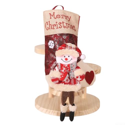 Großer Weihnachtsstrumpf im Weihnachtsmann-Design zum Aufhängen von Kamin mit geräumigem Platz für Urlaubs-Leckereien und Spielzeug, dekorativer Akzent für saisonalen Gebrauch (E-W101) von MeevrgR
