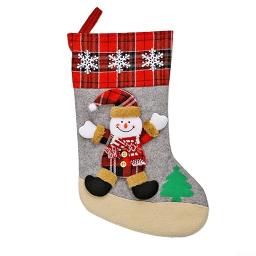 Großer Weihnachtsstrumpf mit Weihnachtsmann Motiv zum Aufhängen am Kamin oder Baum, geräumig zum Befüllen mit Leckereien und Urlaubsüberraschungen, Stoffdekoration (E-W104) von MeevrgR