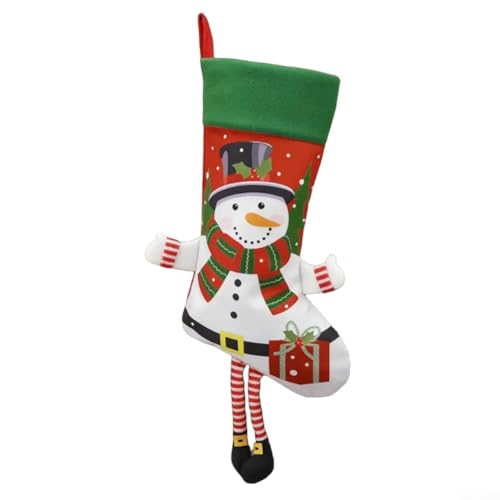 Großer Weihnachtsstrumpf zum Aufhängen am Kamin mit geräumigem Design für Feiertagsleckereien und festliche Dekoration (Schneemann) von MeevrgR